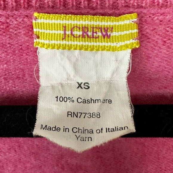 J. Crew 100% Cashmere Pink V Neck Sweater Elbow Sleeves Size XS Spring Summer - Picture 5 of 6